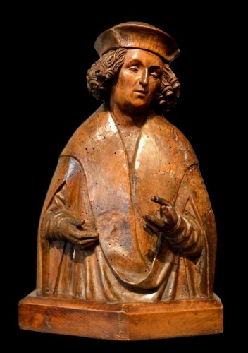 A carving depicting Saint Vitus.  Southern Germany.  Circa 1500.