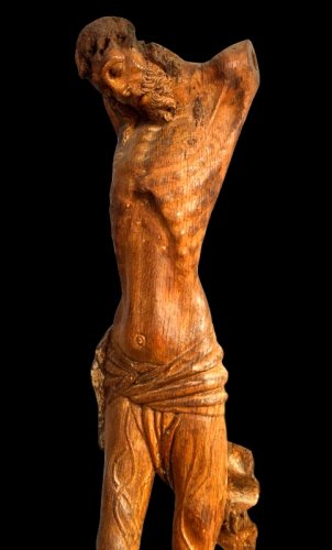 Christ en chêne sculpté, fin XVe siècle - Moyen Âge