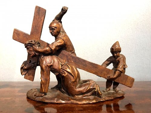 Miniature statue &#039;Road to the calvary&#039;. Brussels Ca. 1500 - Sculpture Style 