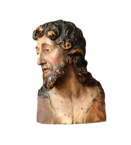 Sculpture  - Limewood Buste of Saint John the Baptiste.16th century