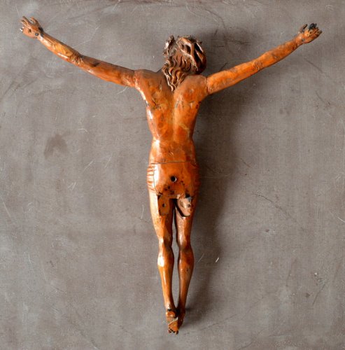 Antiquités - Christ en buis sculpté, Allemagne XVIe siècle