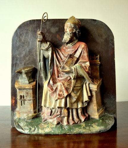 Important stone relief of St-Eloy, 15th century - Sculpture Style Middle age