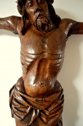 <= 16th century - Christ in oak wood. Circa 1500