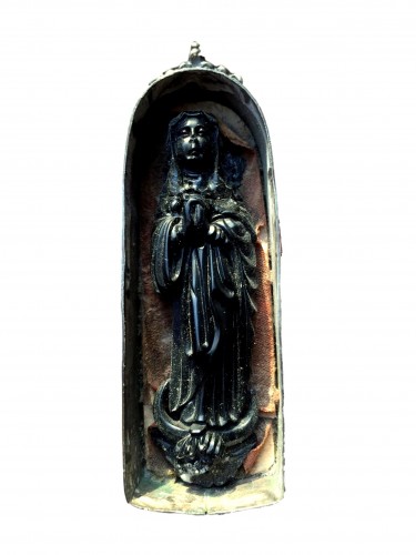 Jet figure of the Virgin.Spain Late 16th century