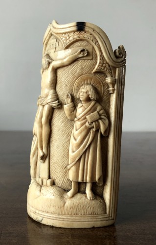 Pax en ivoire, Flandre début XVIe siècle - Art sacré, objets religieux Style Moyen Âge