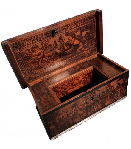 Coffret en bois de cèdre, Italie du nord vers 1580