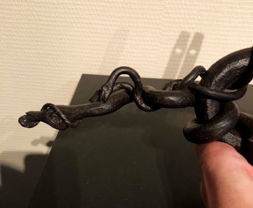 17th century - A French iron door handle.Late 17th century.