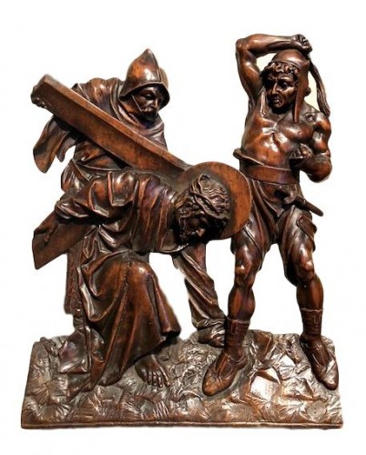 Relief in wood &#039;Road to the calvary&#039;.  Mid-16th century