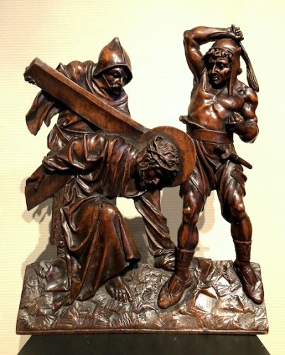 Relief en bois 'La route vers le calvaire' vers 1550 - Sculpture Style 