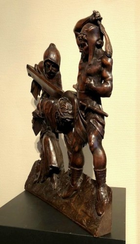 Antiquités - Relief in wood &#039;Road to the calvary&#039;.  Mid-16th century