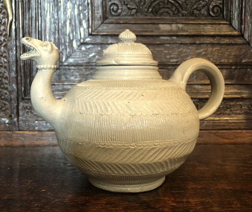 Porcelain & Faience  - A Westerwald stoneware teapot.Mid-18th century