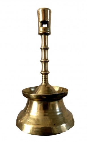 A Gothic brass Candlestick.Late 15th century.