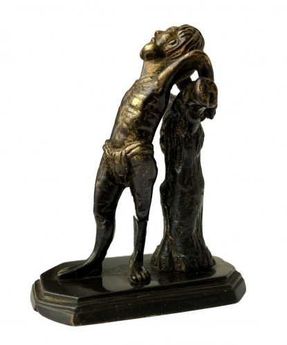 A miniature gilt bronze sculpture.Late 15th century.