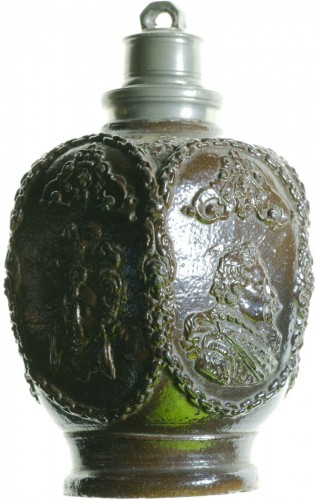 Creussen stoneware flask.Germany circa 1620 - 
