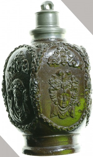 Antiquités - Creussen stoneware flask.Germany circa 1620