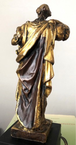 Statue en bronze doré représentation la Tempérance.Vers 1600 - Sculpture Style Renaissance
