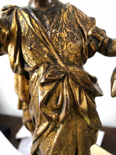 XVIIe siècle - Statue en bronze doré représentation la Tempérance.Vers 1600