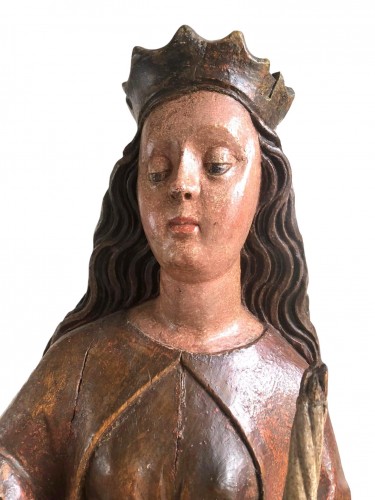 A Swabian sculpture of St-Genevieve.Circa 1480. - 