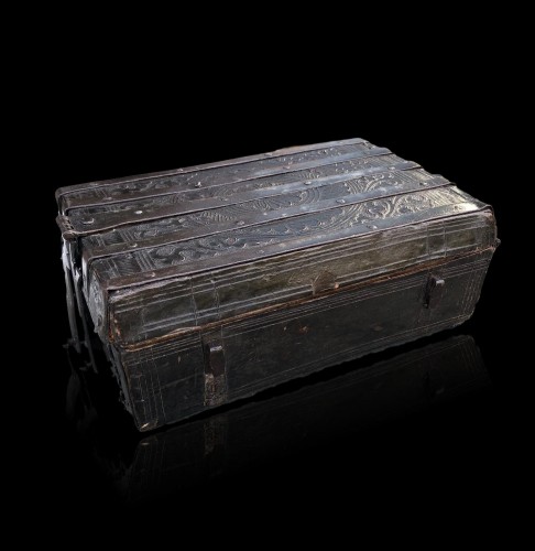 Middle age - A gothic leather casket.France.15th century