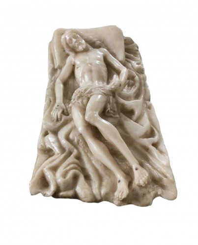 An alabaster carving of the entombed Christ.Circa 1600