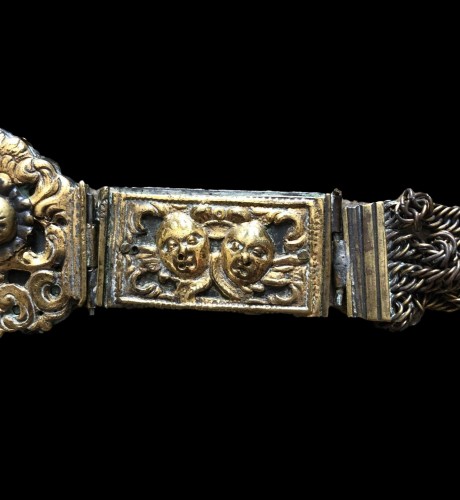 Curiosities  - Gilt copper marriage belt.17th century.