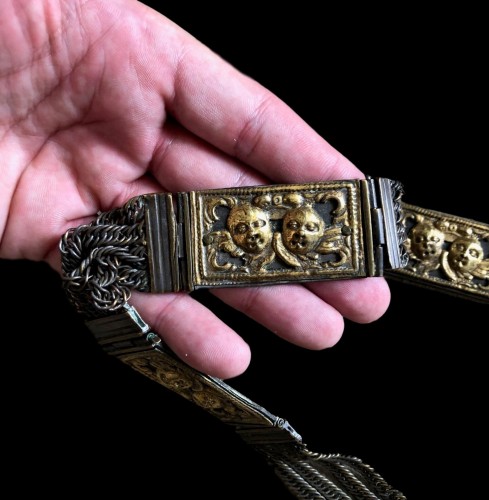  - Gilt copper marriage belt.17th century.