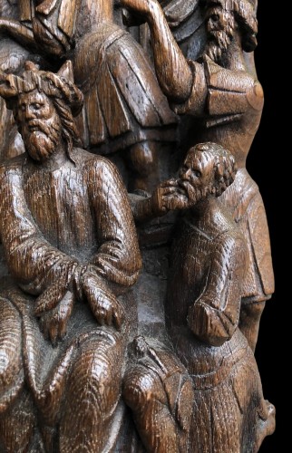 Christ crowned with Thorns oak group.Early 16th century - 