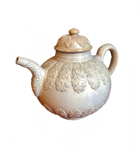 A Westerwald stoneware teapot, 18th century