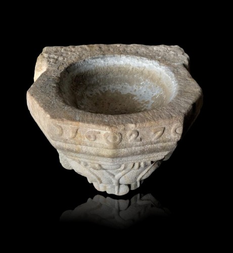 Stone holy water font,17th century - Religious Antiques Style 