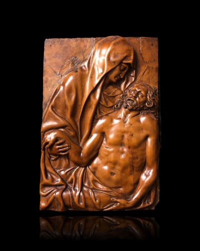 A boxwood relief with the Pieta 17th century - Sculpture Style Louis XIV