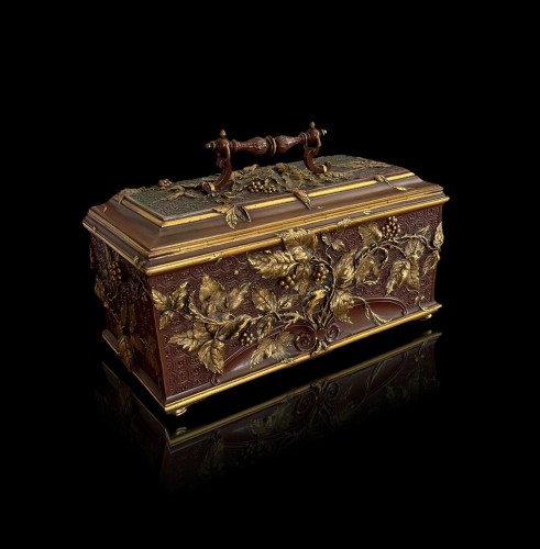 Boîte à bijoux par Émile-Auguste Rieber XIXe siècle - Objets de Vitrine Style 