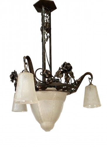 Lustre Art Deco-  Muller Frères Lunéville