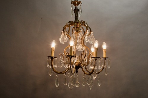 Luminaires Lustre - Lustres à pampilles en cristal du XIXe siècle