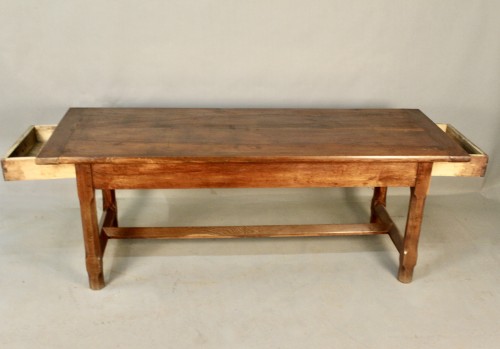 Table de ferme en chêne début XIXe - Mobilier Style 