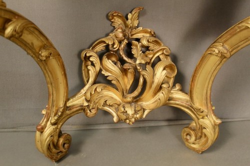  - Miroir et console dorés Louis XV