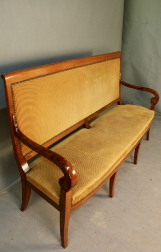 19th century - Restoration-period mahogany bench seat