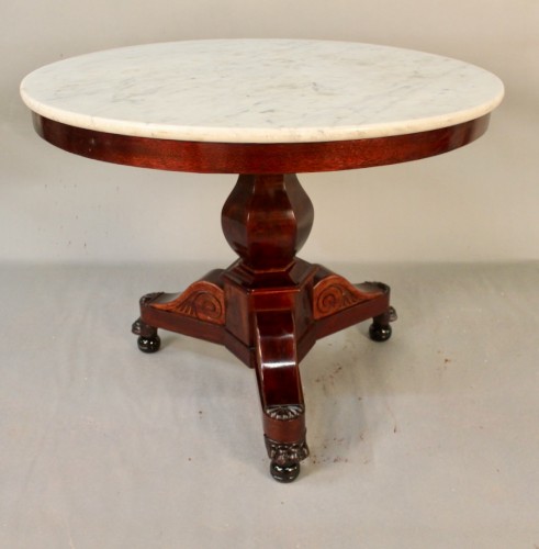 Antiquités - Restauration period mahogany pedestal table with tripod legs