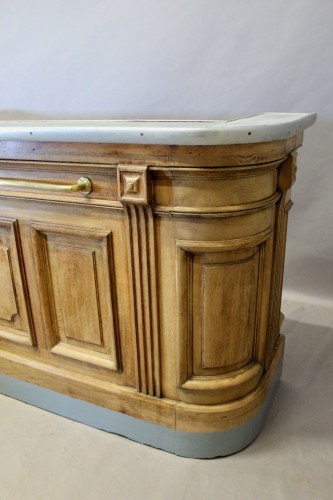 19th century - Oak Bar Counter With Pewter Top