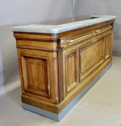 Oak Bar Counter With Pewter Top - 