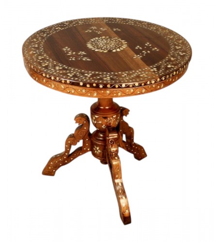 Indochinese Pedestal Table With Mother-of-pearl Inlay