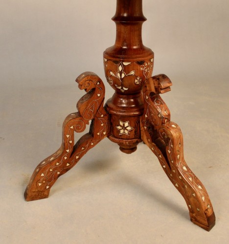 19th century - Indochinese Pedestal Table With Mother-of-pearl Inlay