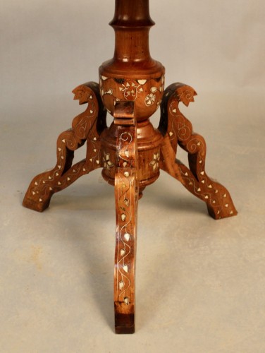 Indochinese Pedestal Table With Mother-of-pearl Inlay - 