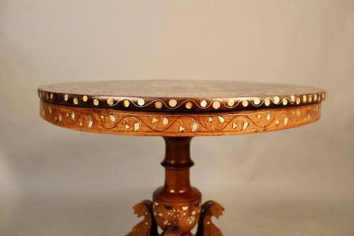  - Indochinese Pedestal Table With Mother-of-pearl Inlay