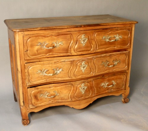 Furniture  - A 18th Century Blond Walnut Lyonnaise Chest Of Drawers