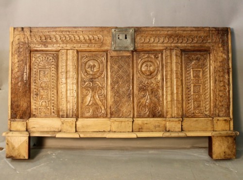 Gothic Chest Panel In 16th Century Oak - Architectural & Garden Style 