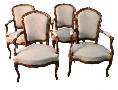 Set Of 4 Louis XV Cabriolet Armchairs