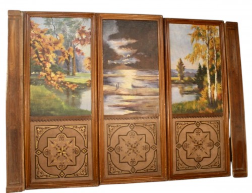 Suite Of 3 Large Painted Panels