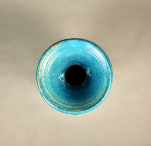 Pair Of Turquoise Cracked Ceramic Vases, 18th Century, China - 