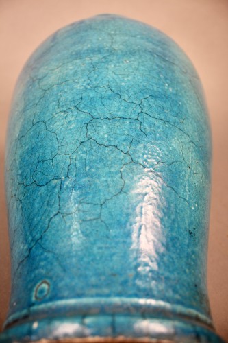 Antiquités - Pair Of Turquoise Cracked Ceramic Vases, 18th Century, China