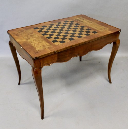 Games Table With Removable And Reversible Checkerboard Top  - Furniture Style 